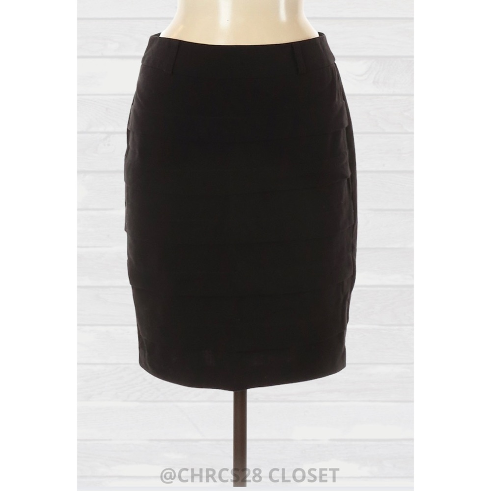 BCX Black Layered pencil  skirt